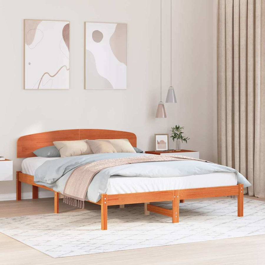 Bedframe Wasbruin 140 x 200 cm Massief grenenhout