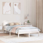 Bed frame with headboard White 120 x 200 cm Solid pine wood