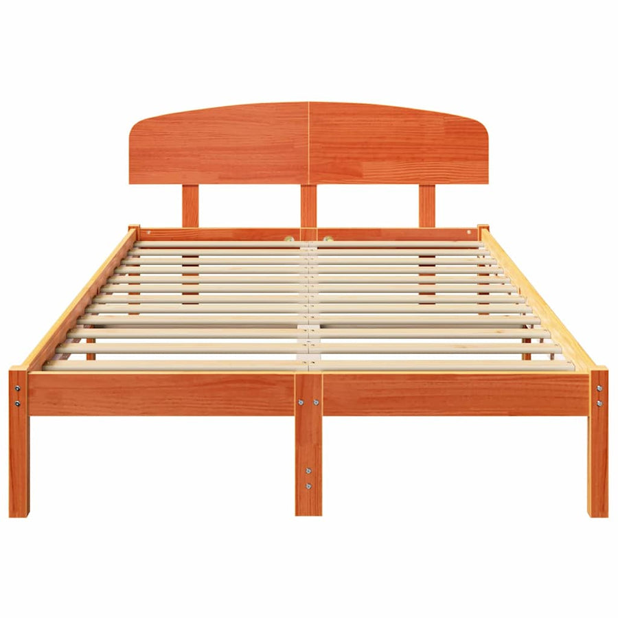 Bedframe Wasbruin 135 x 190 cm Massief grenenhout