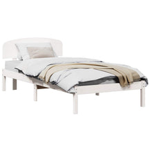 Bedframe met hoofdeinde Wit 90 x 200 cm Massief grenenhout