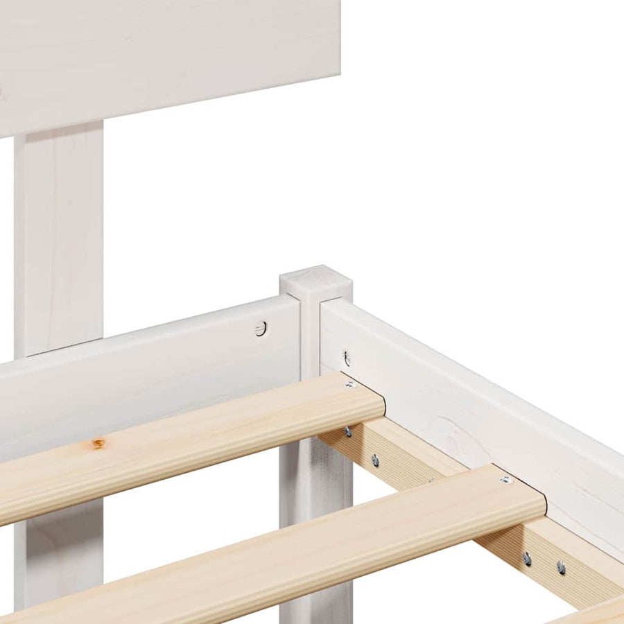 Bedframe met hoofdeinde Wit 80 x 200 cm Massief grenenhout