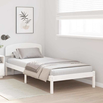 Bedframe met hoofdeinde Wit 80 x 200 cm Massief grenenhout