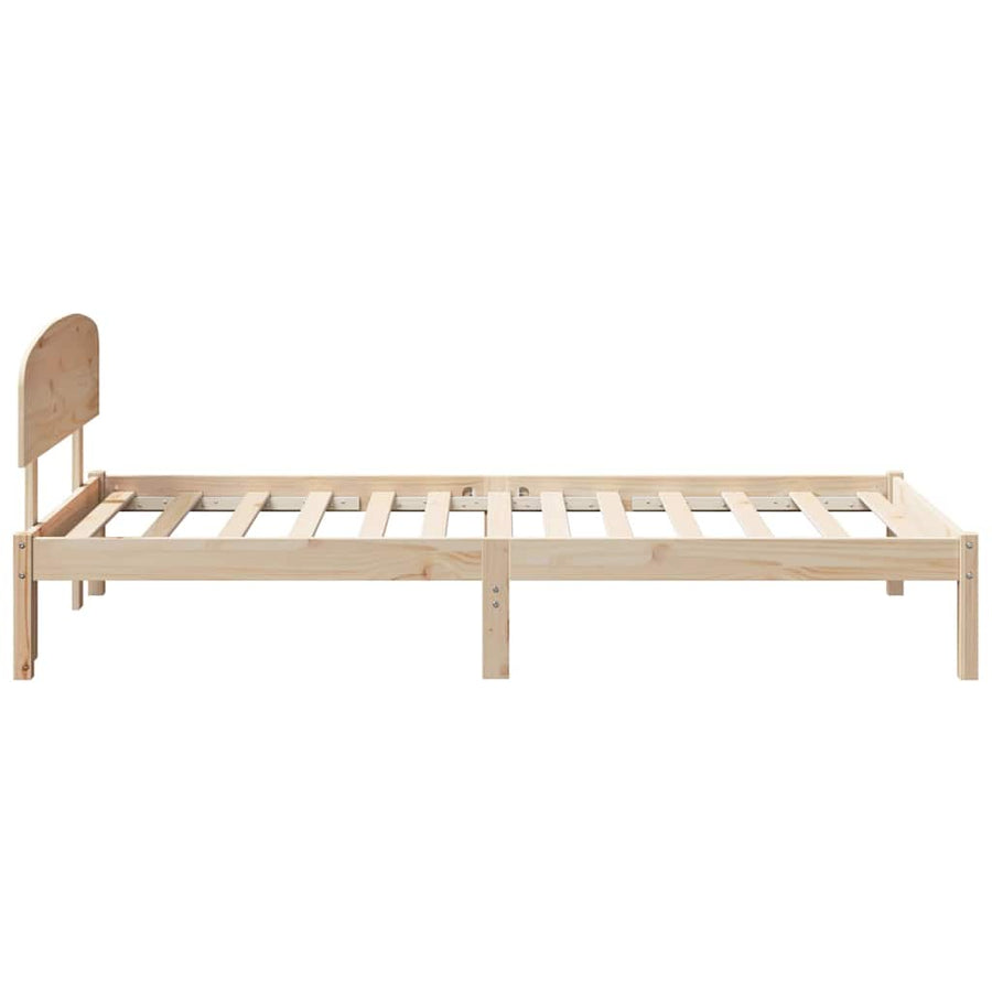 Bedframe met hoofdeinde Naturel 90 x 190 cm Massief grenenhout