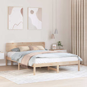 Bedframe 200x200 cm massief grenenhout naturel