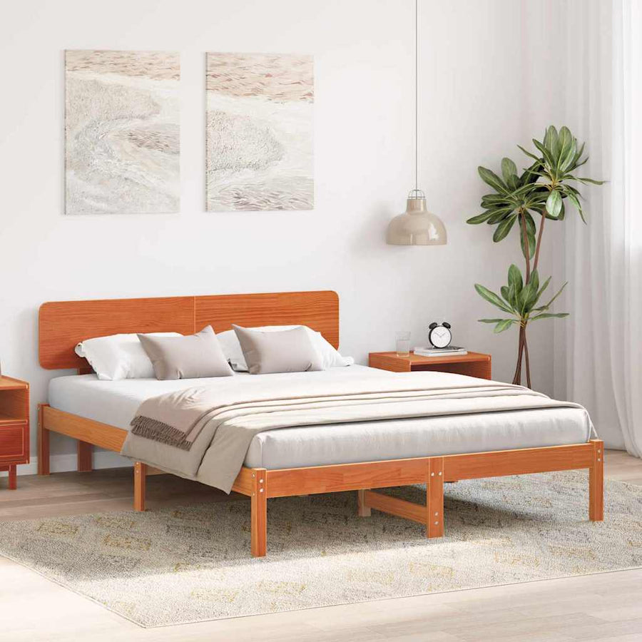 Bedframe Wasbruin 200 x 200 cm Massief grenenhout