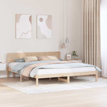 Bedframe met hoofdeinde Naturel 180 x 200 cm Massief grenenhout