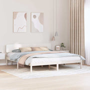 Bedframe 180x200 cm massief grenenhout wit