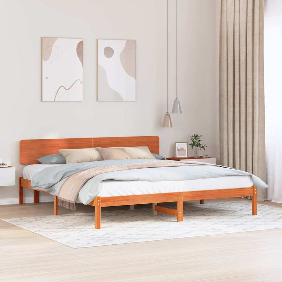 Bedframe Wasbruin 180 x 200 cm Massief grenenhout