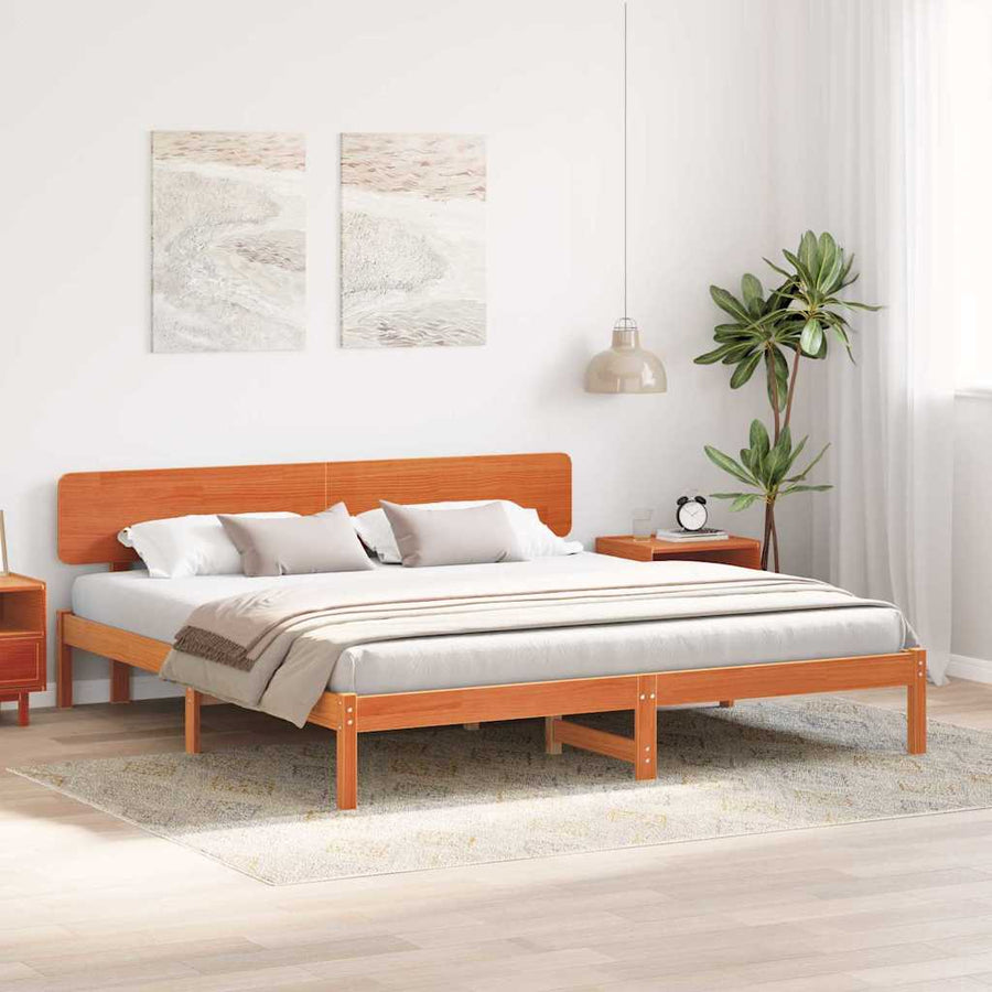 Bedframe Wasbruin 180 x 200 cm Massief grenenhout