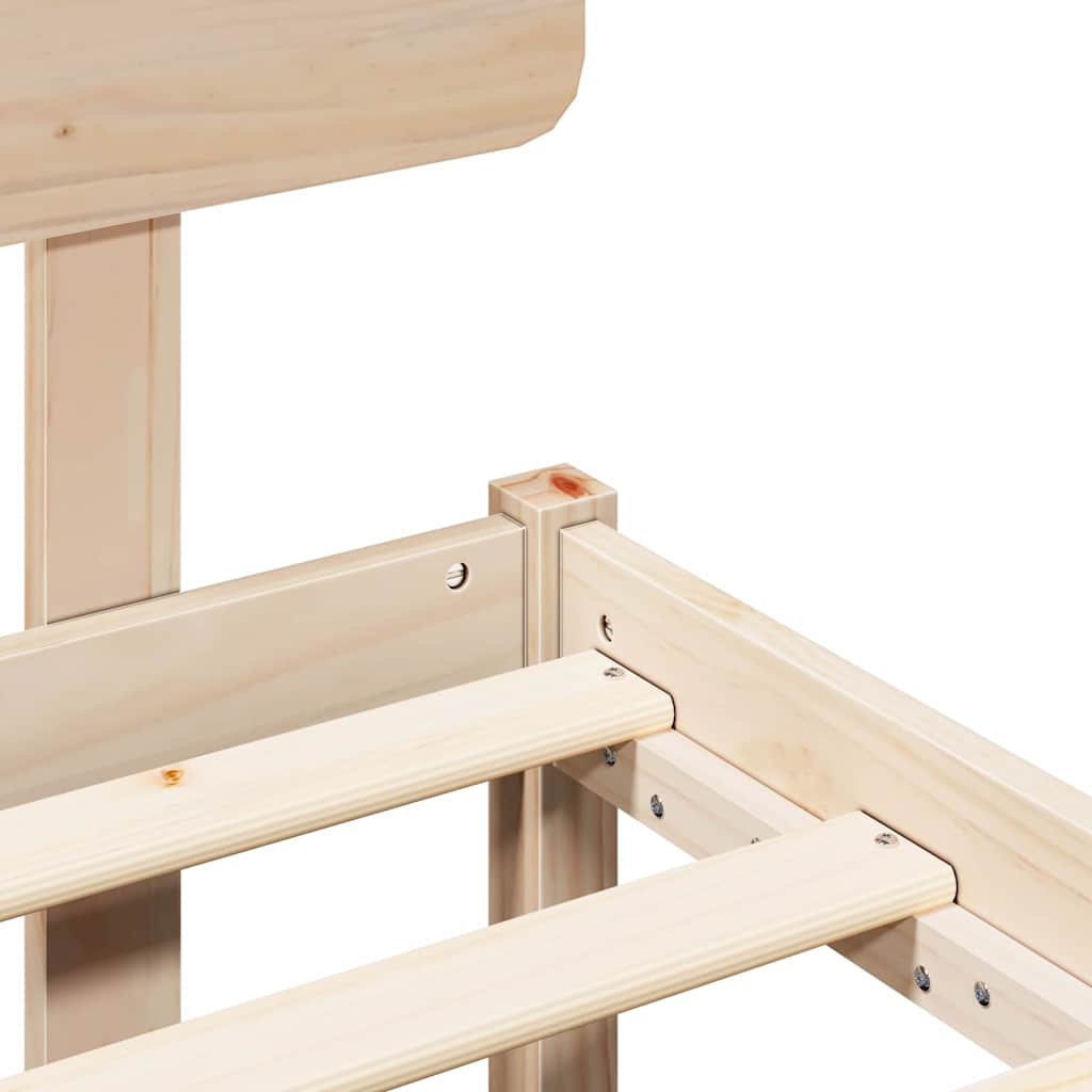 Bedframe met hoofdeinde Naturel 160 x 200 cm Massief grenenhout