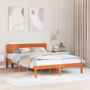 Bedframe 150x200 cm massief grenenhout wasbruin