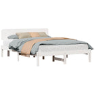Bed Frame with Headboard White 140 x 200 cm Solid Pine Wood