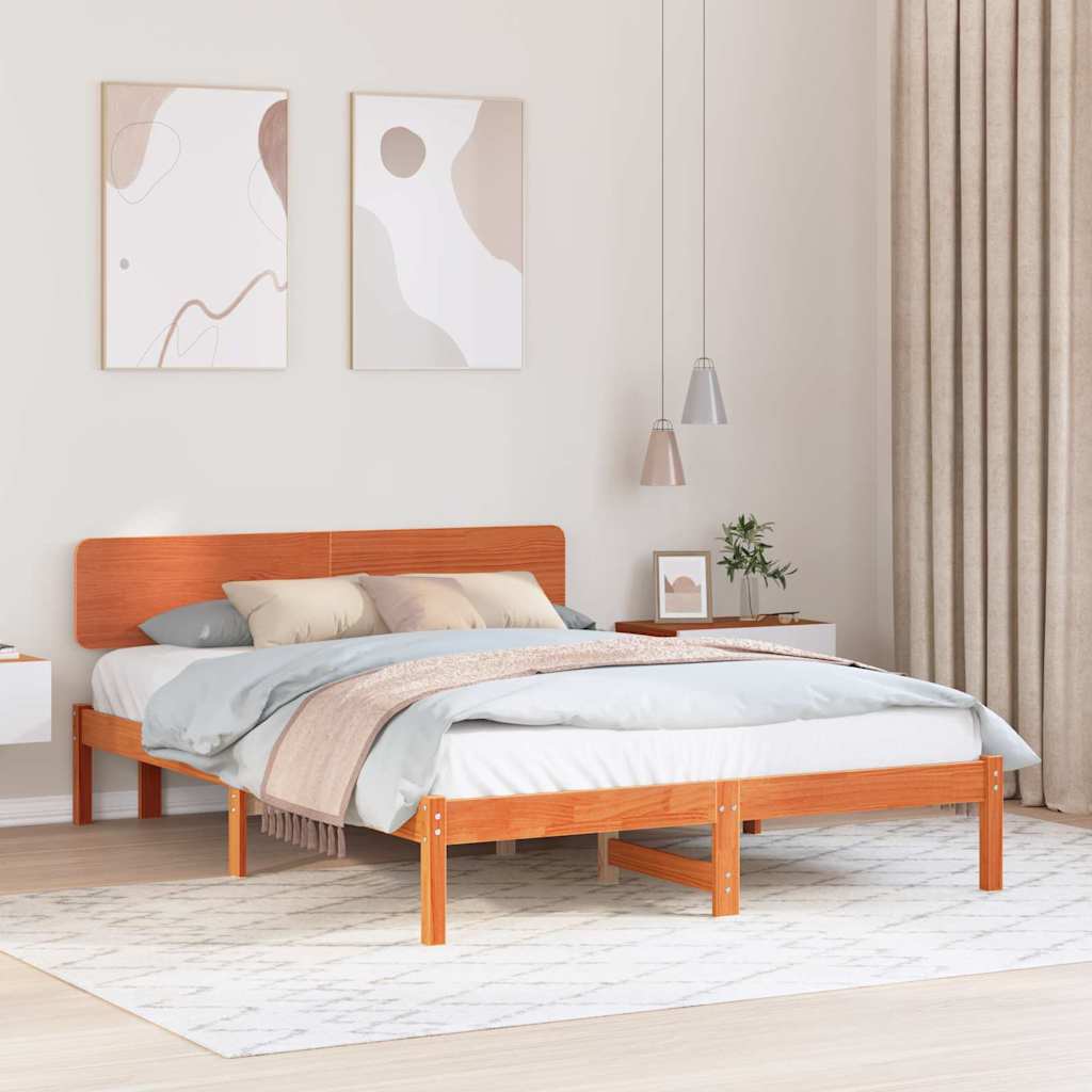 Bedframe Wasbruin 140 x 200 cm Massief grenenhout