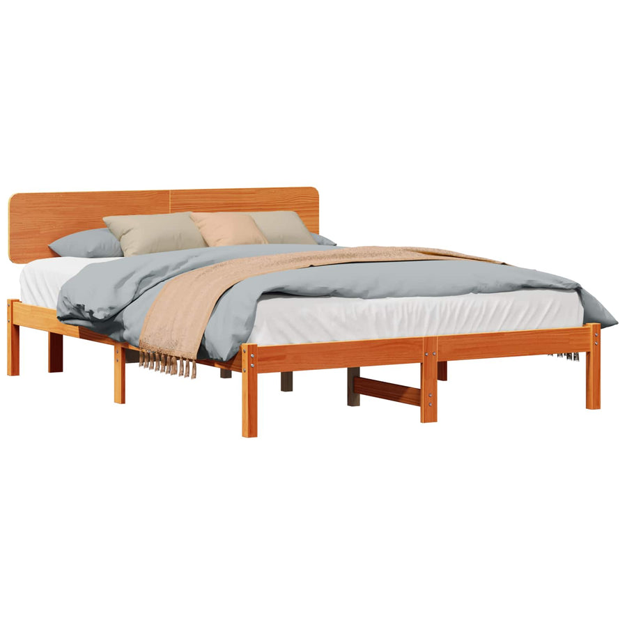 Bedframe Wasbruin 140 x 200 cm Massief grenenhout