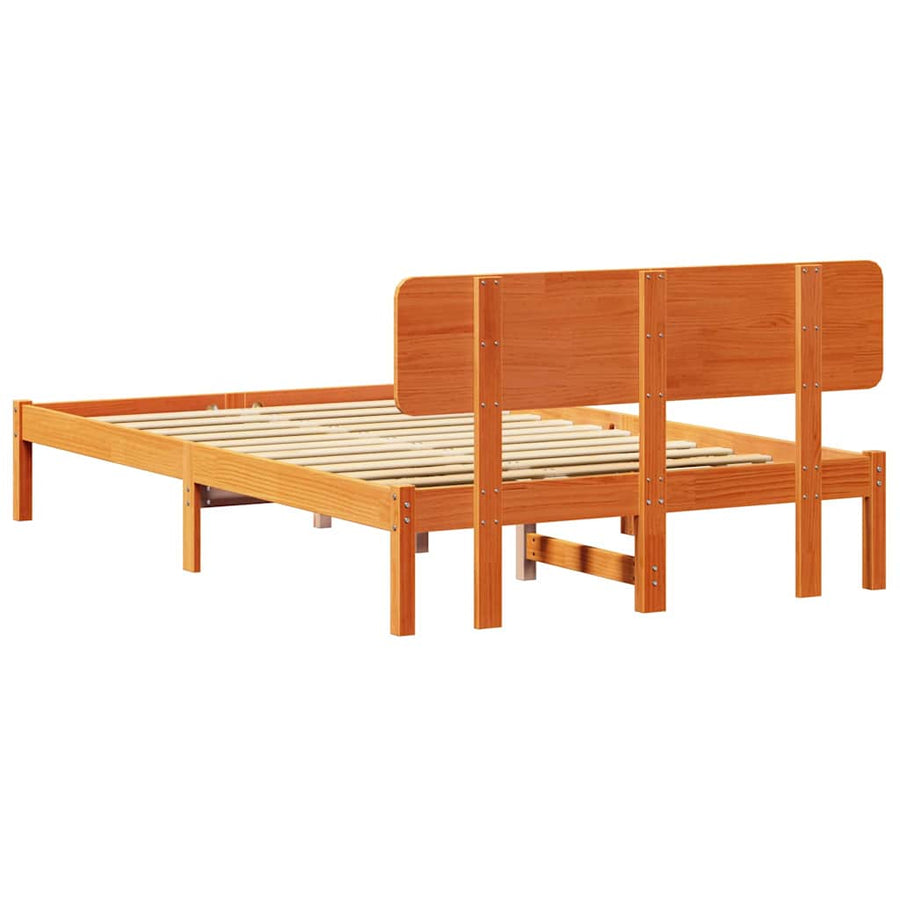 Bedframe Wasbruin 135 x 190 cm Massief grenenhout