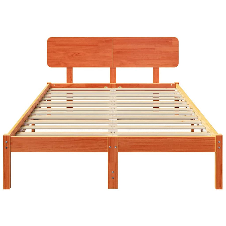 Bedframe Wasbruin 135 x 190 cm Massief grenenhout