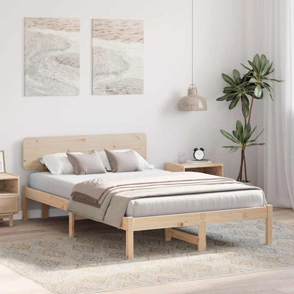 Bedframe met hoofdeinde Naturel 120 x 190 cm Massief grenenhout