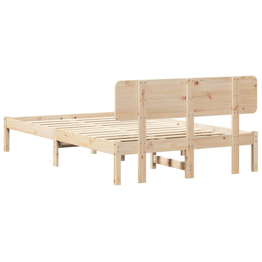 Bedframe met hoofdeinde Naturel 120 x 190 cm Massief grenenhout