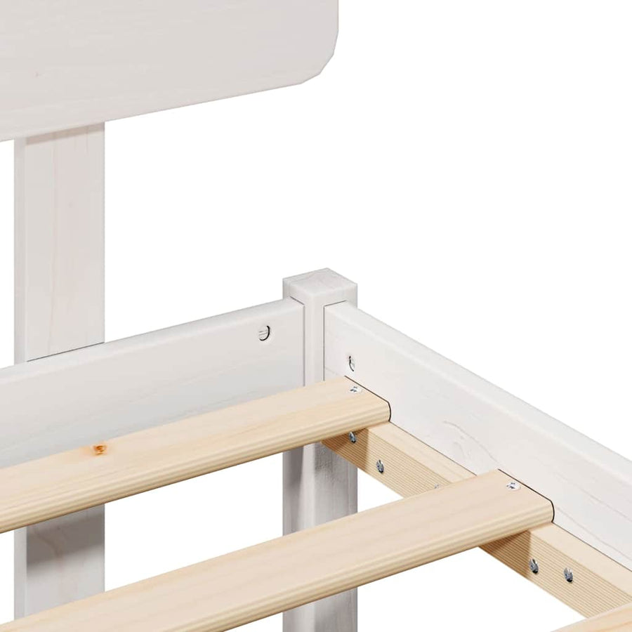 Bedframe met hoofdeinde Wit 100 x 200 cm Massief grenenhout