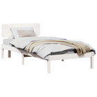 Bedframe 90x200 cm massief grenenhout wit