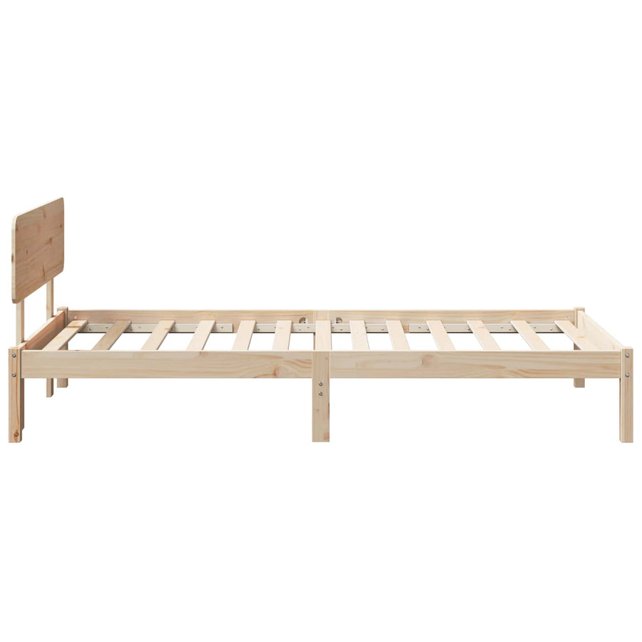 Bedframe met hoofdeinde Naturel 80 x 200 cm Massief grenenhout