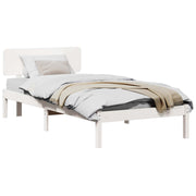 Bedframe massief grenenhout 80x200 cm wit