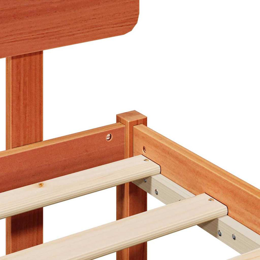 Bedframe met hoofdeinde Wasbruin 80 x 200 cm Massief grenenhout