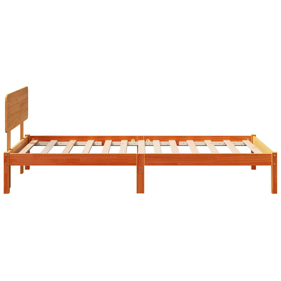 Bedframe met hoofdeinde Wasbruin 80 x 200 cm Massief grenenhout