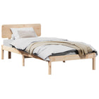 Bedframe massief grenenhout 90x190 cm naturel hoofdeinde
