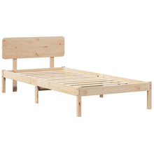 Bedframe met hoofdeinde Naturel 90 x 190 cm Massief grenenhout
