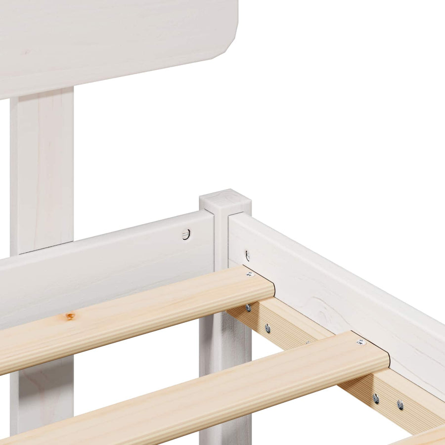 Bedframe met hoofdeinde Wit 90 x 190 cm Massief grenenhout