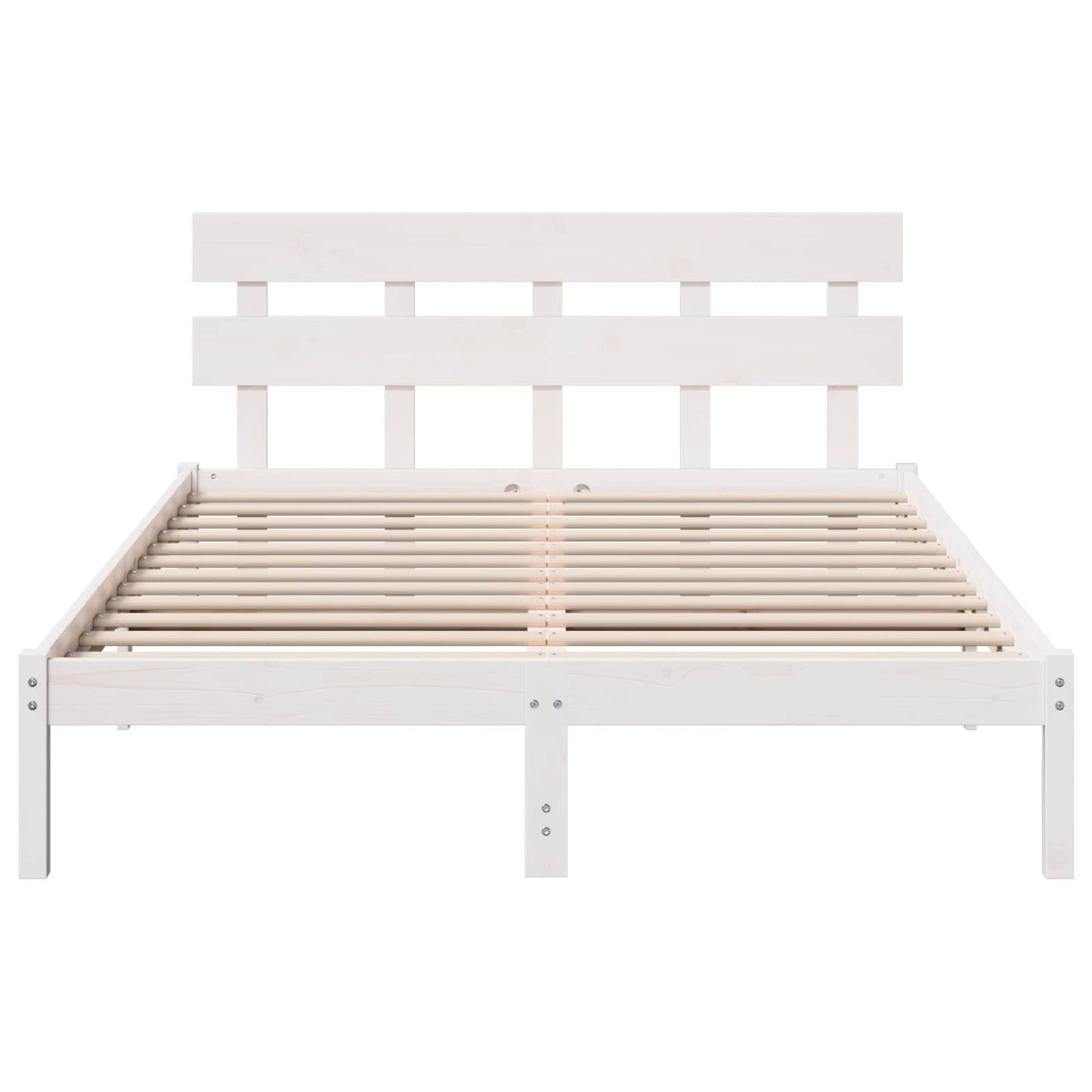 Bedframe met hoofdeinde Wit 160 x 200 cm Massief grenenhout