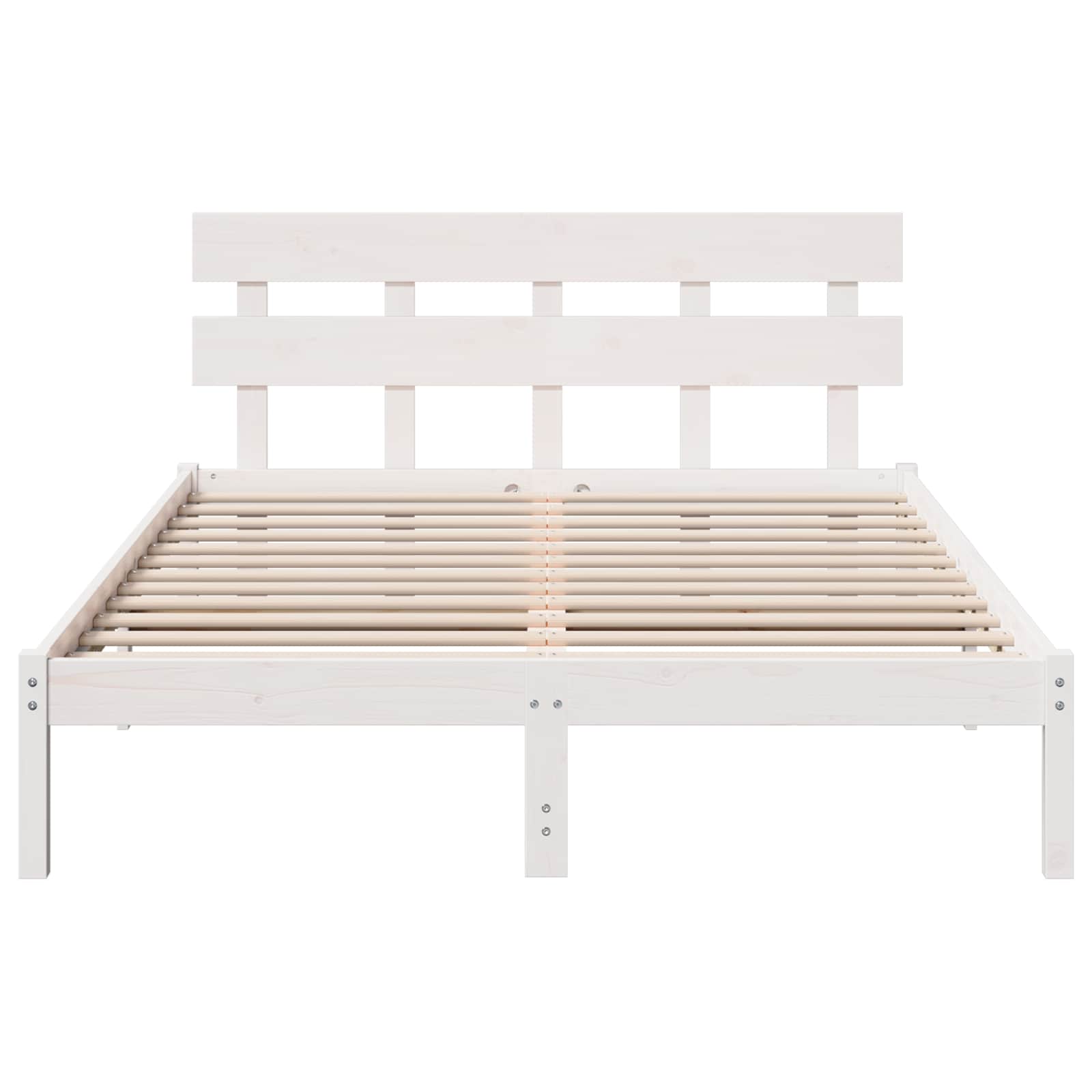 Bedframe met hoofdeinde Bruin 140 x 200 cm Massief grenenhout