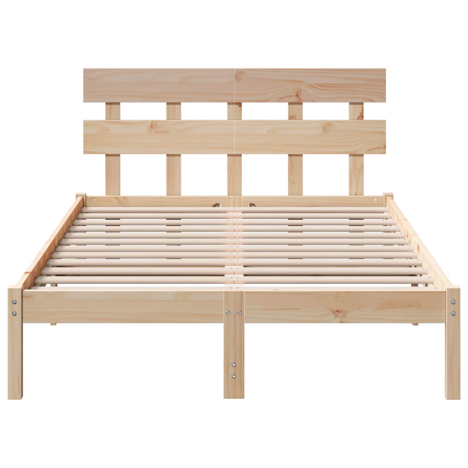 Bedframe met hoofdeinde Bruin 120 x 200 cm Massief grenenhout