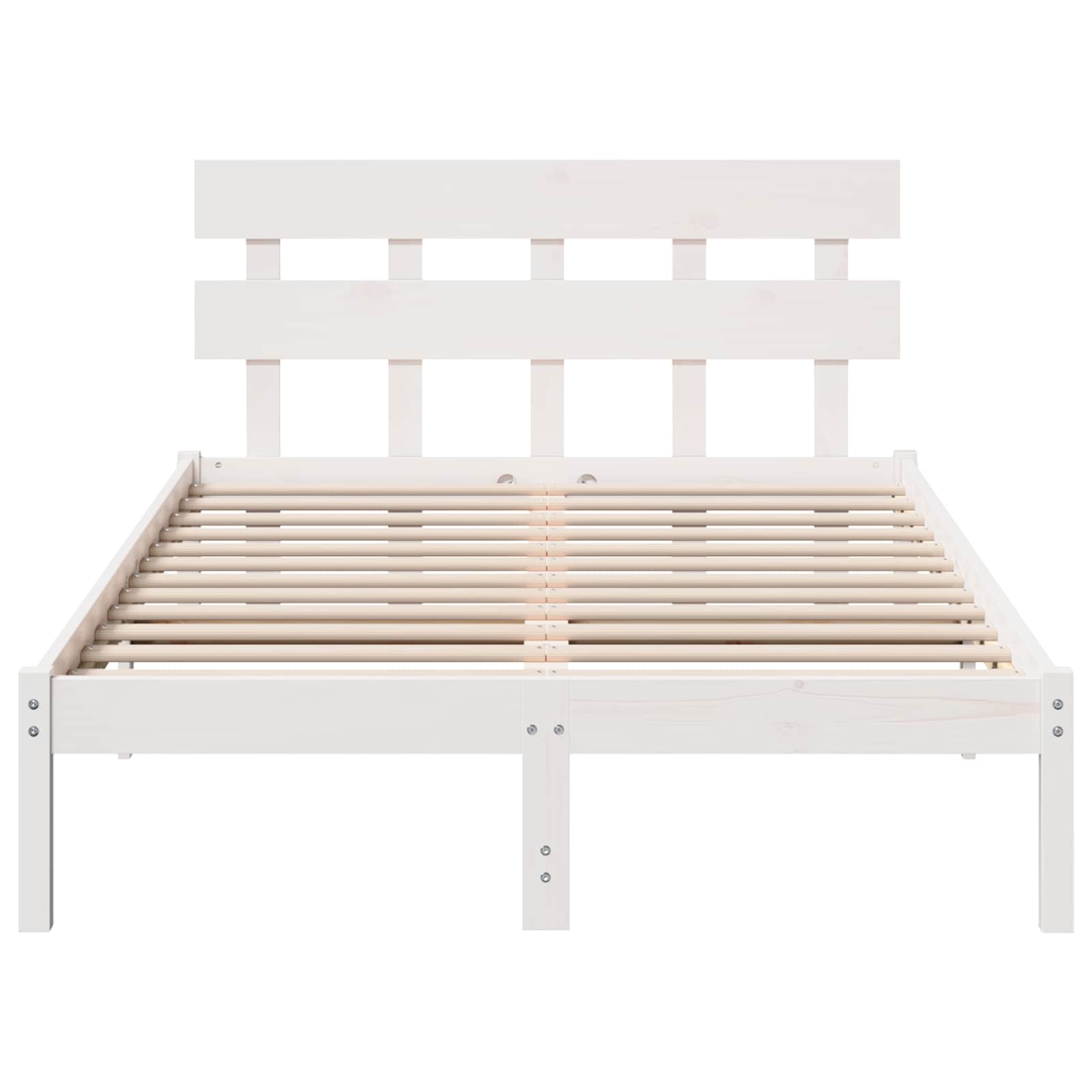 Bedframe met hoofdeinde Wit 120 x 200 cm Massief grenenhout