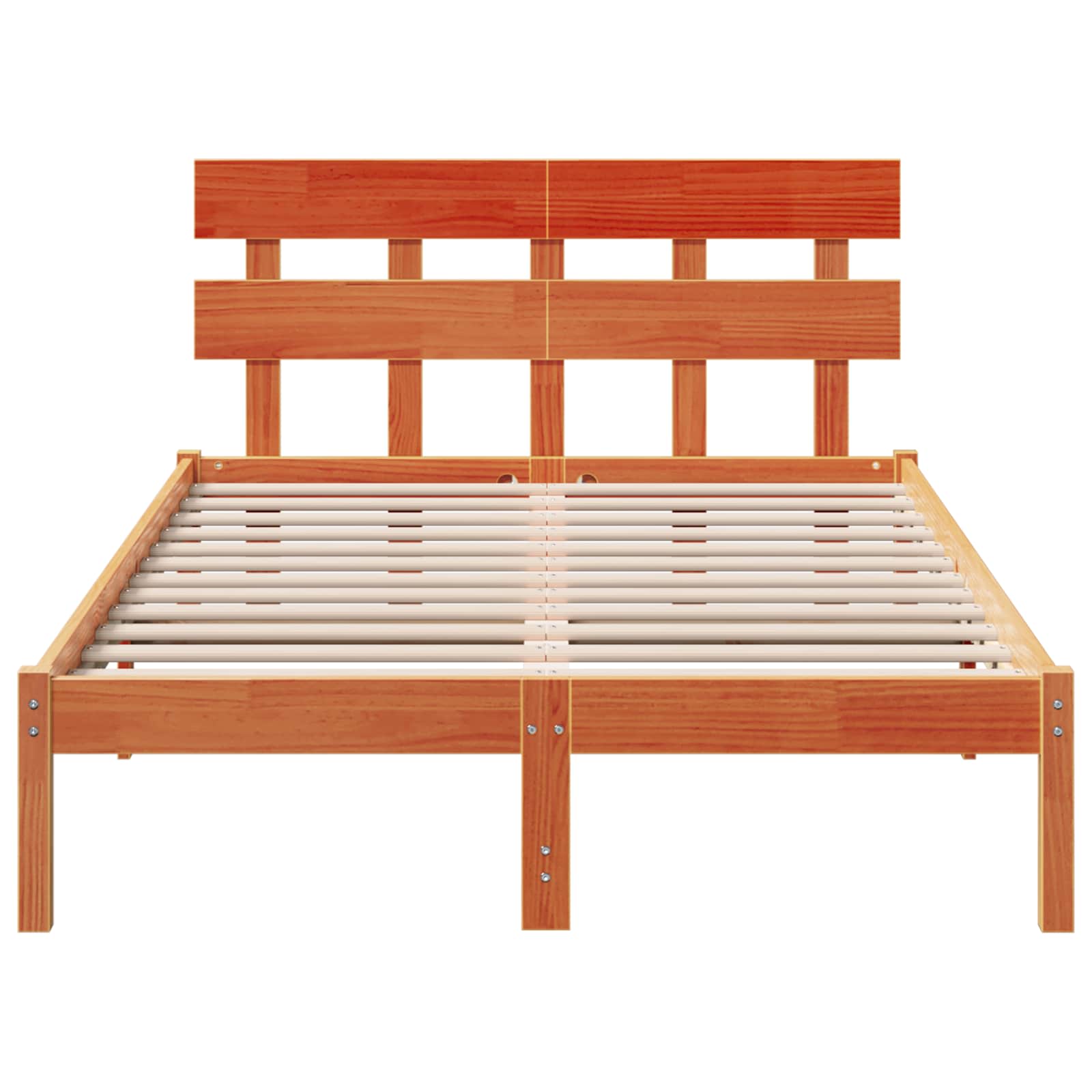 Bedframe met hoofdeinde Bruin 120 x 200 cm Massief grenenhout