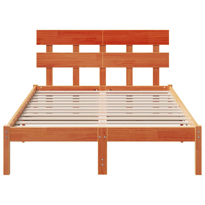 Bedframe met hoofdeinde Bruin 120 x 200 cm Massief grenenhout