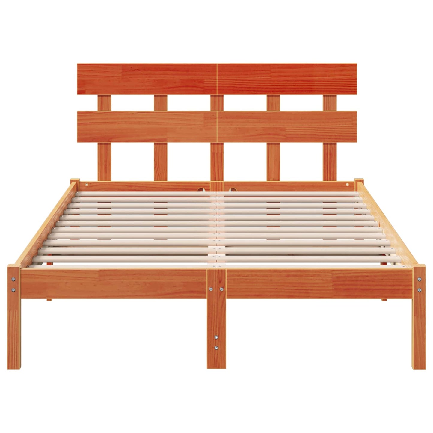 Bedframe met hoofdeinde Bruin 120 x 200 cm Massief grenenhout