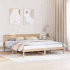 Bedframe massief grenenhout bruin 200x200 cm