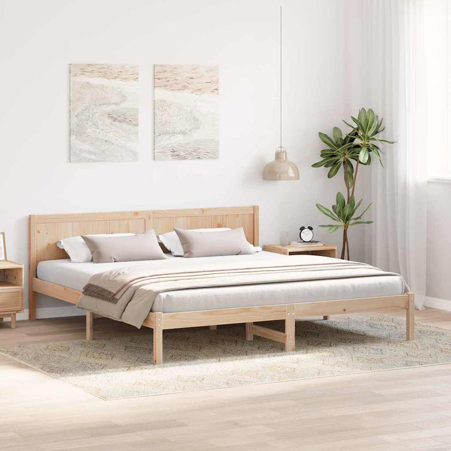 Bedframe Bruin 200 x 200 cm Massief grenenhout