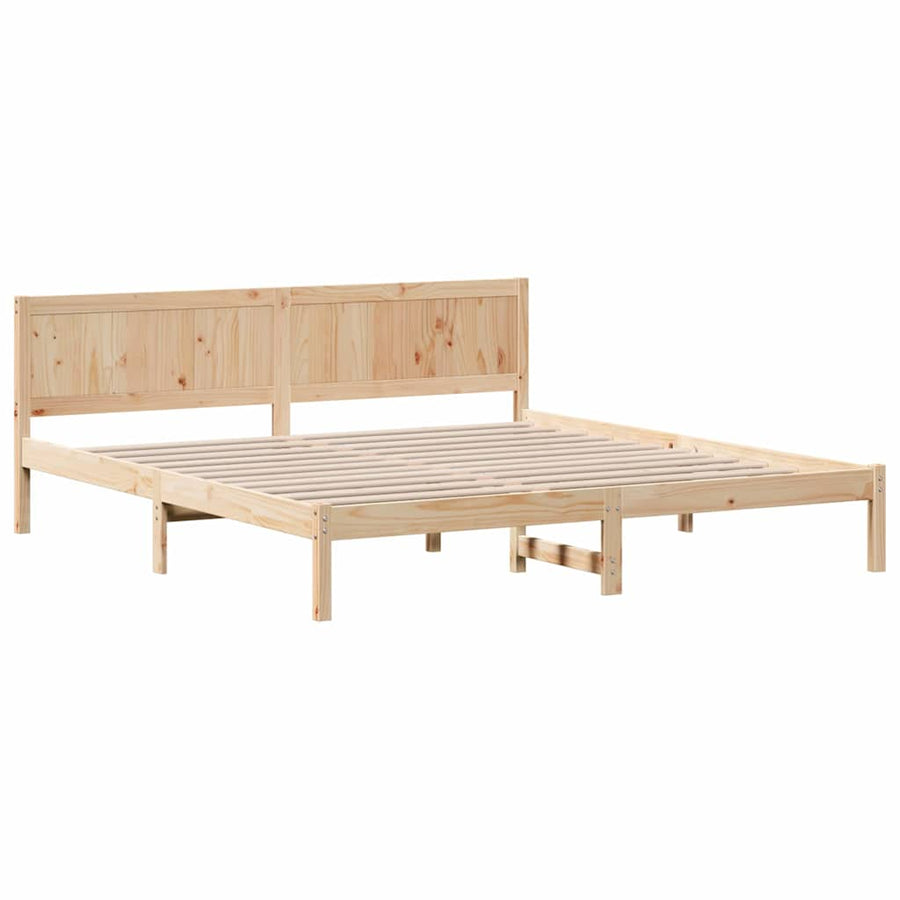Bedframe Bruin 200 x 200 cm Massief grenenhout