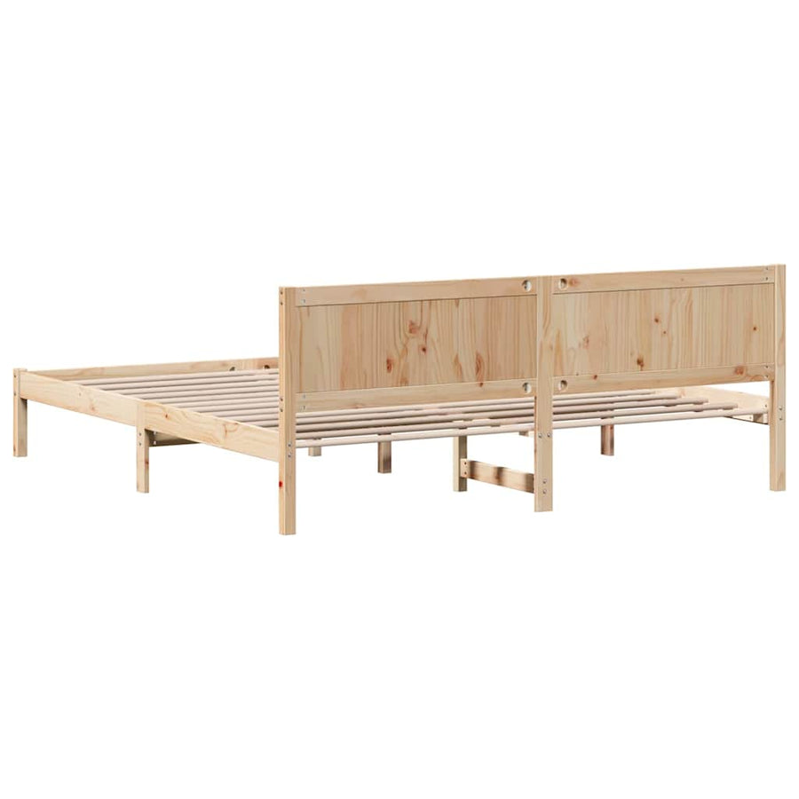 Bedframe Bruin 200 x 200 cm Massief grenenhout