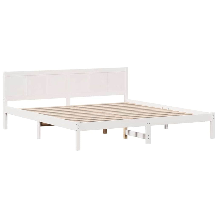 Bedframe Wit 200 x 200 cm Massief grenenhout