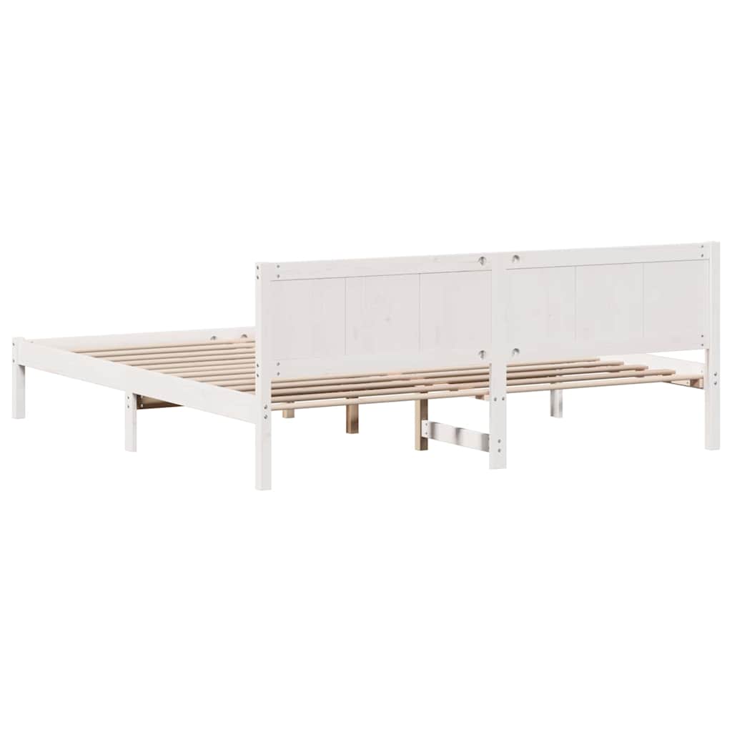 Bedframe Wit 200 x 200 cm Massief grenenhout