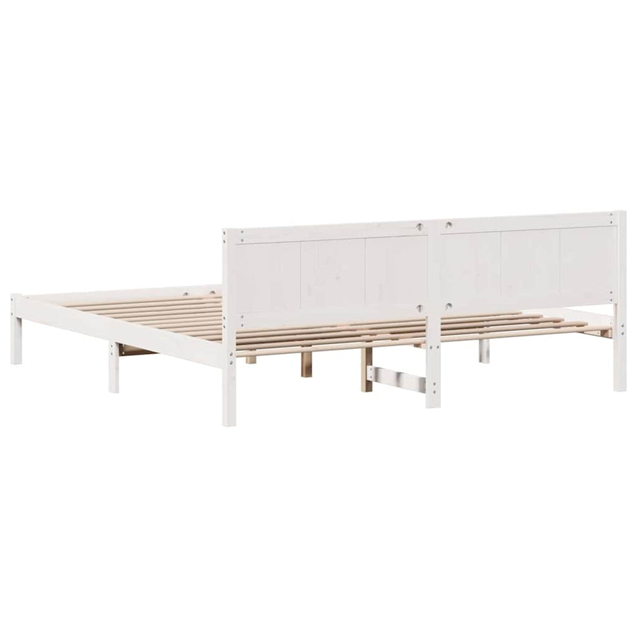 Bedframe Wit 200 x 200 cm Massief grenenhout