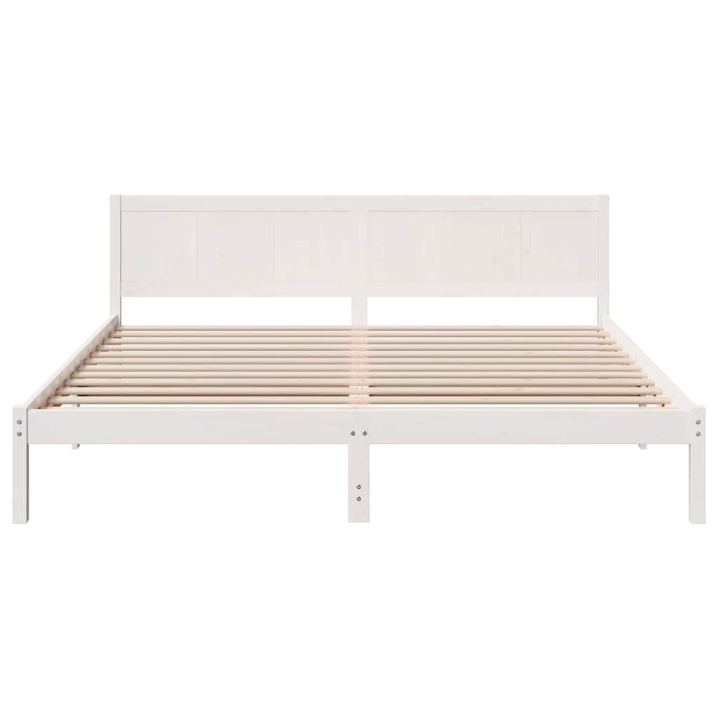 Bedframe Wit 200 x 200 cm Massief grenenhout