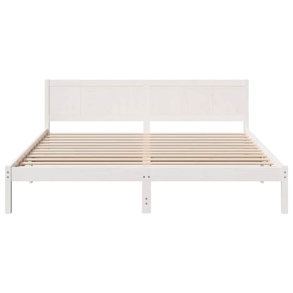 Bedframe Wit 200 x 200 cm Massief grenenhout