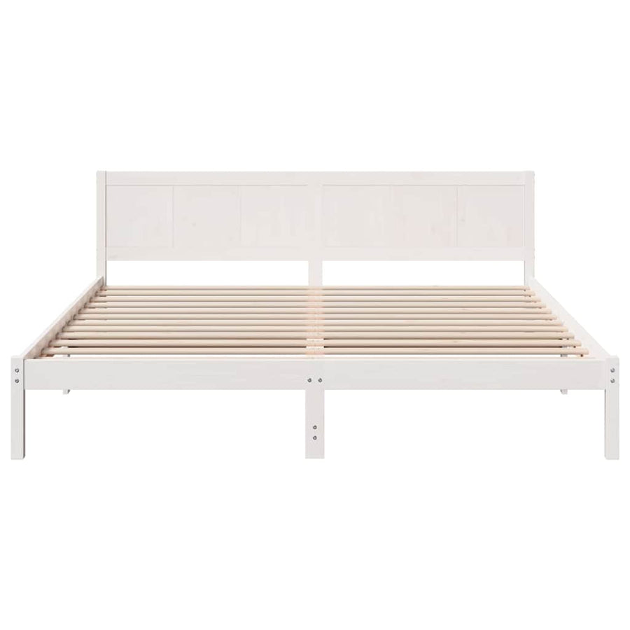 Bedframe Wit 200 x 200 cm Massief grenenhout