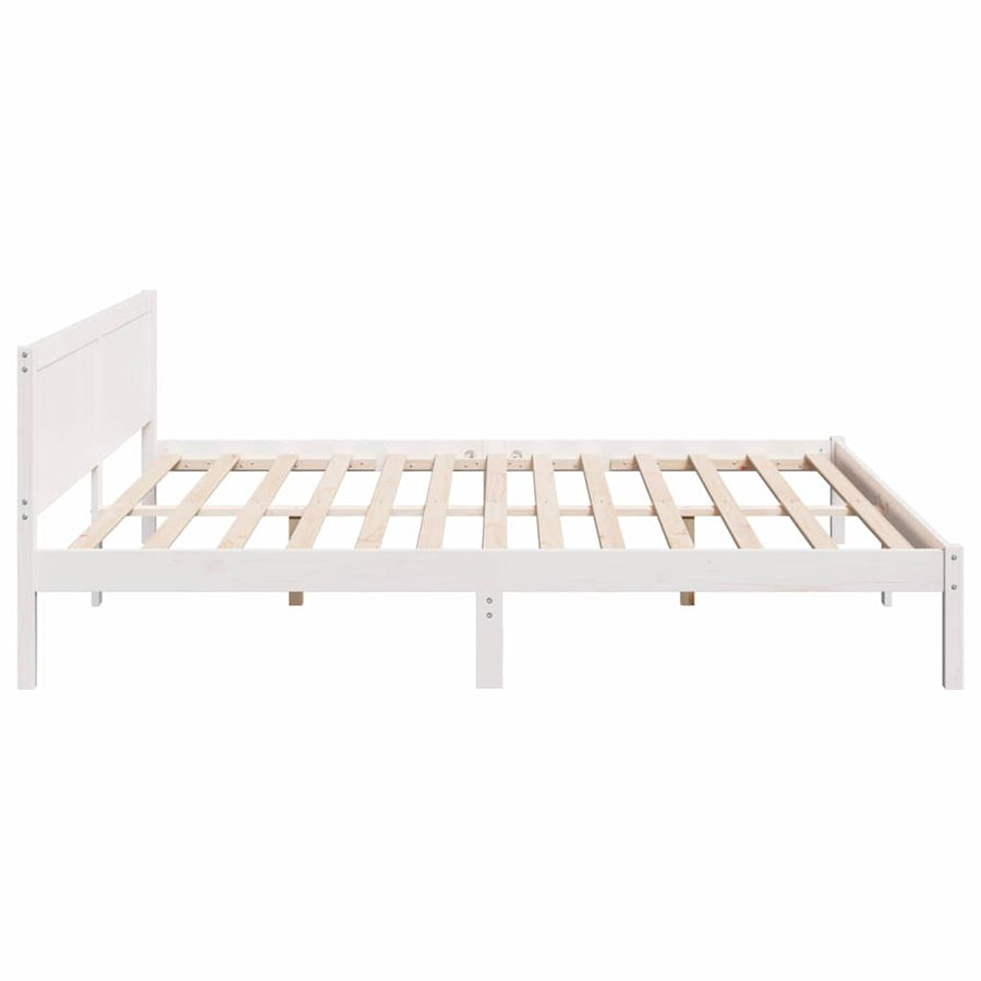 Bedframe Wit 200 x 200 cm Massief grenenhout