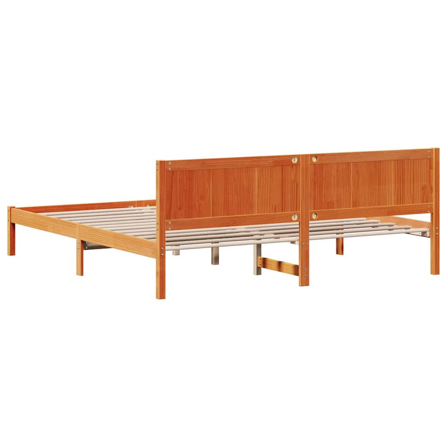 Bedframe Wax Bruin 200x200 cm Massief Grenenhout
